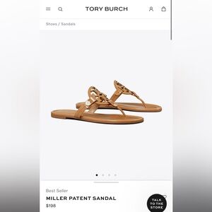 NIB Tory Burch Mille Patent Calf Sandal
